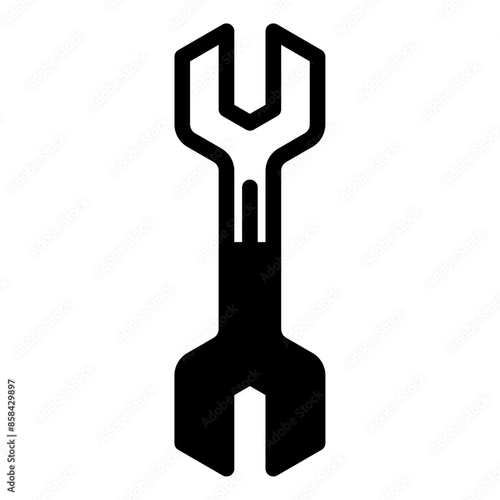 Spanner glyph icon vector for mobile app, website, logo and presentation design. Spanner glyph icon vector for mobile app, website, logo and presentation design.