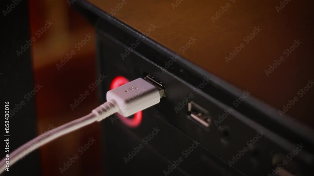 Plug usb cable into computer Plug usb cable into computer