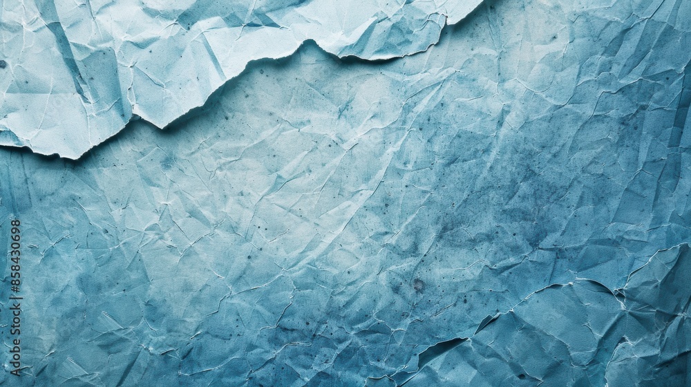 Fototapeta premium Blue crumpled paper texture background