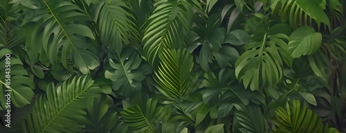 Natural of Tropical green leaves of leaf
