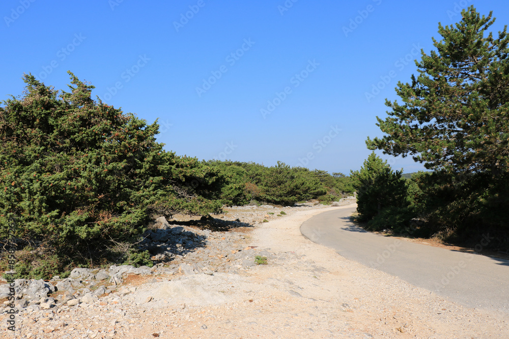 road to viewpoint Vidova Gora on the island Brac , Croatia road to viewpoint Vidova Gora on the island Brac , Croatia