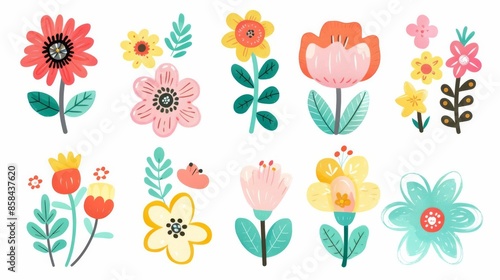 Wallpaper Mural Fun and vibrant chibi flower clip art collection, perfect for playful design projects and decorations Torontodigital.ca