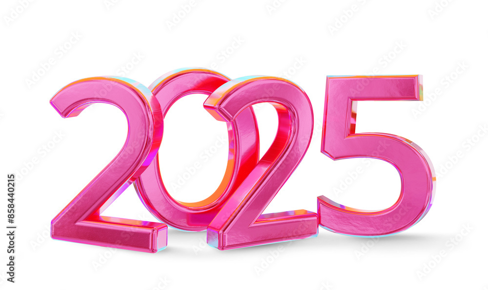 creative abstract colorful pink 2025 bold number isolated creative abstract colorful pink 2025 bold number isolated
