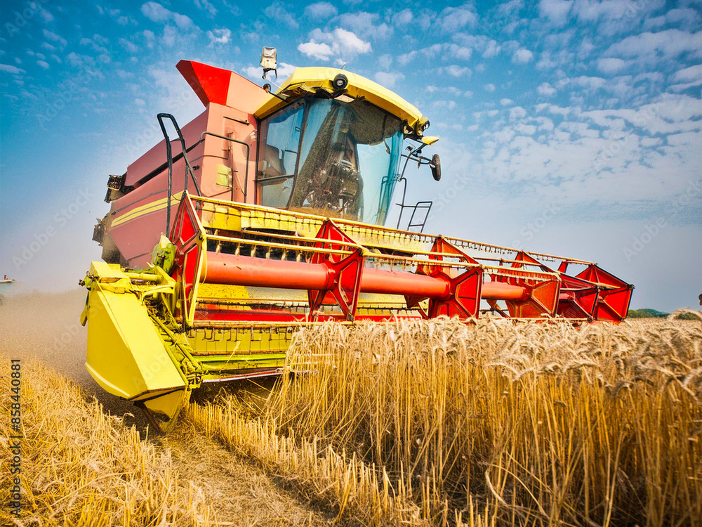 Close up of a harvester cropping the field. Close up of a harvester cropping the field.