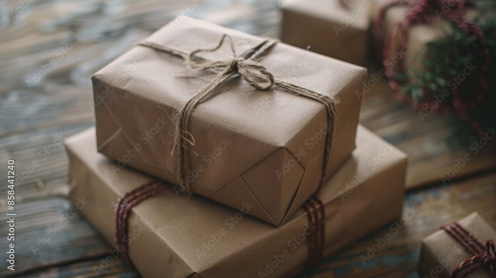 Rustic Wrapped Gift Boxes Rustic Wrapped Gift Boxes