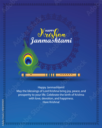 Happy Janmashtami Design Vector Illustration. religious festival, Typography