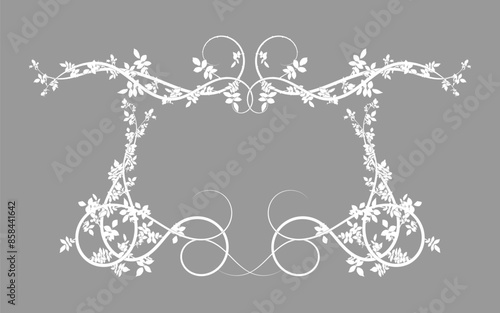 frame on a gray background ivy hops weaving vector