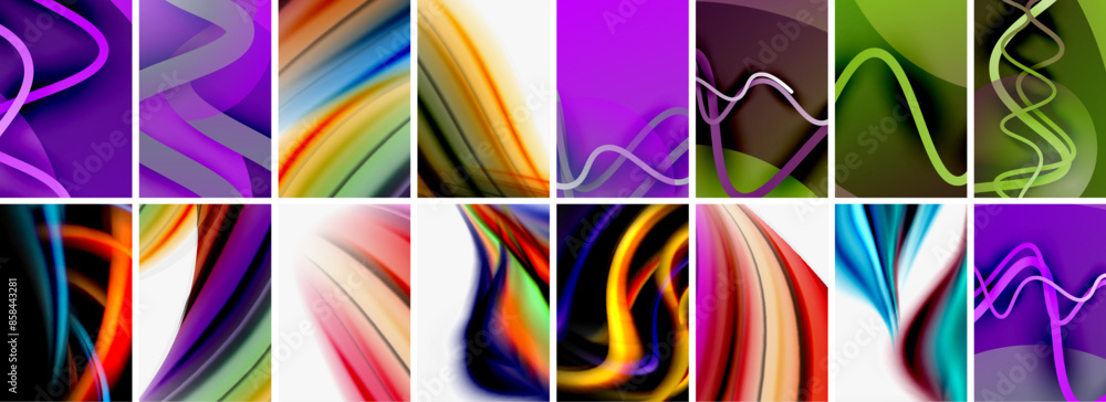 Collection of abstract background with waves, colorful shapes and 3d shadow effect. Vector Illustration For Wallpaper, Banner, Background, Card, Book Illustration, landing page Collection of abstract background with waves, colorful shapes and 3d shadow effect. Vector Illustration For Wallpaper, Banner, Background, Card, Book Illustration, landing page