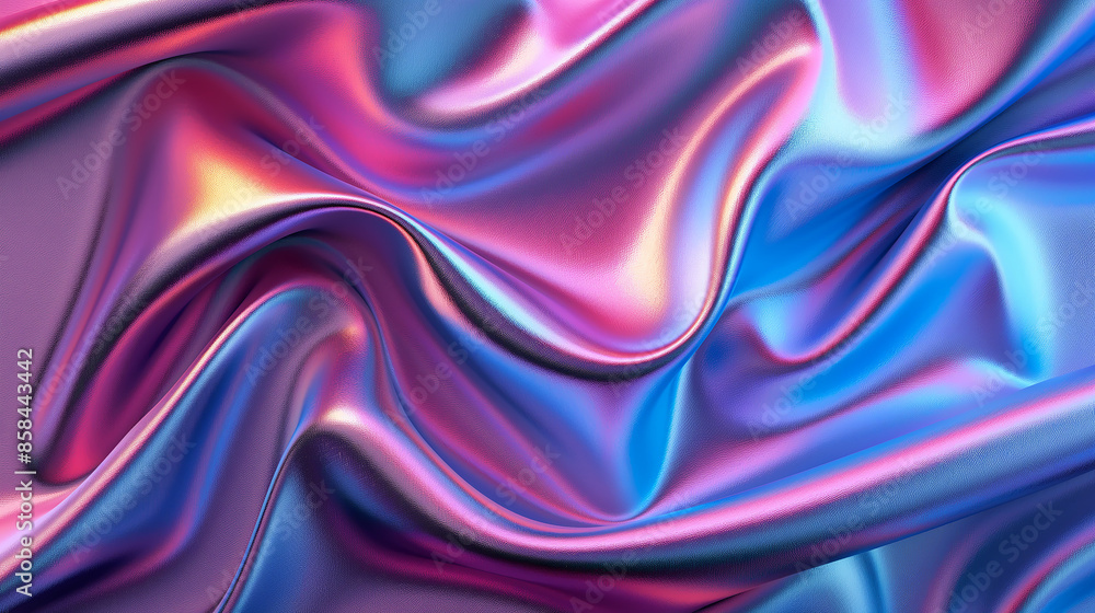 Iridescent holographic fabric flowing cloth reflecting colors Iridescent holographic fabric flowing cloth reflecting colors