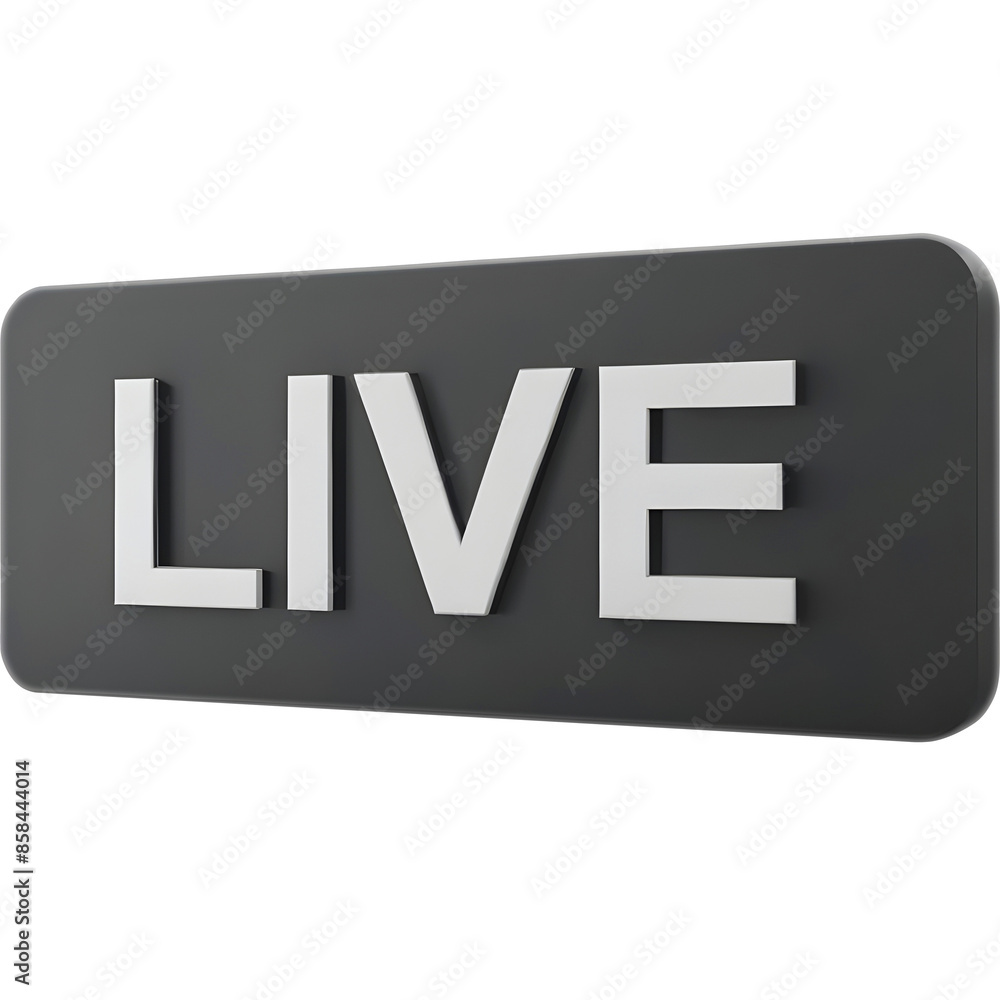 3d icon live whit black color 3d icon live whit black color