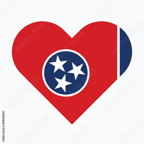  Tennessee State Flag illustration. Tennessee Flag. Tennessee State Heart Flag. 