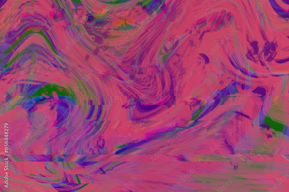 Fototapeta premium Dreamy pink distorted wallpaper in digital cool