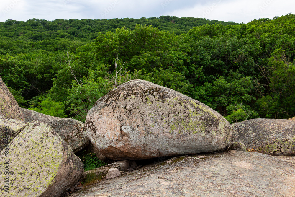 Megalithic rock formations in the area above Beglik Tash or Begliktash, a prehistoric rock sanctuary on the Bulgarian Black Sea coast near Primorsko, Province of Burgas Megalithic rock formations in the area above Beglik Tash or Begliktash, a prehistoric rock sanctuary on the Bulgarian Black Sea coast near Primorsko, Province of Burgas