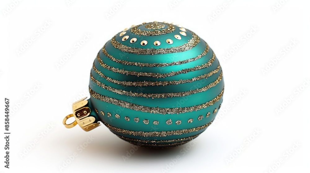 Teal Christmas Ornament with Gold Glitter Teal Christmas Ornament with Gold Glitter