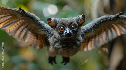 Flying Lemur with Large Eyes in Flight photo