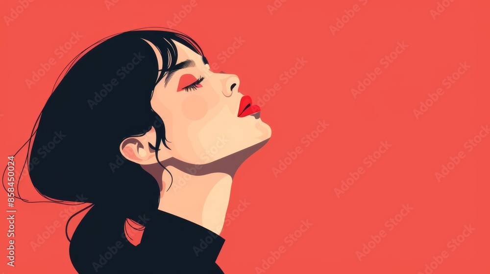 Contemporary illustration of a woman in a classic style, showcasing the longevity of minimalist fashion Contemporary illustration of a woman in a classic style, showcasing the longevity of minimalist fashion