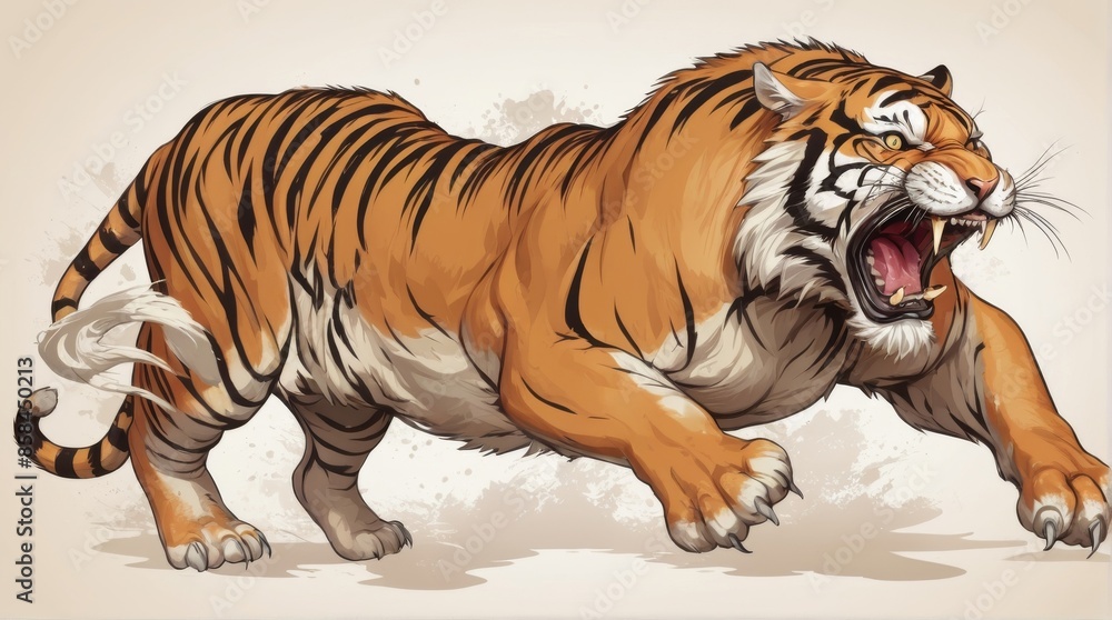 Fototapeta premium Ferocious Tiger in Motion