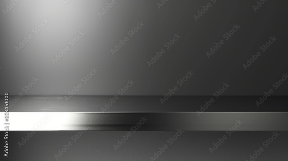 Empty silver steel countertop shelf Empty silver steel countertop shelf