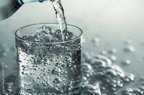 Pouring Water From A Bottle Into A Glass