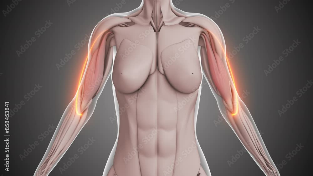 Animation of the biceps muscles