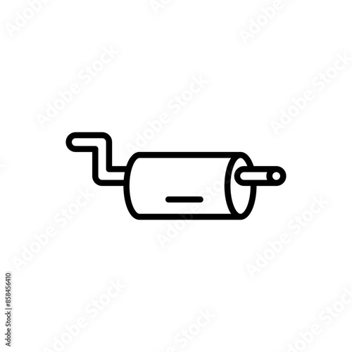 Vehicle Exhaust Pipe Icon Ideal for Automotive and Engineering Designs