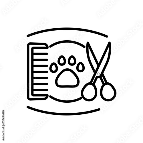 Pet Grooming Icon Ideal for Animal Care and Veterinary Services