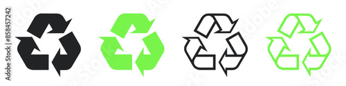 Recycling icon. recycle logo symbol. Recycling. Recycle logo or symbol. Green icons for packaging , recycling.Ecology, eco friendly.