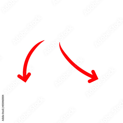 curved red arrow