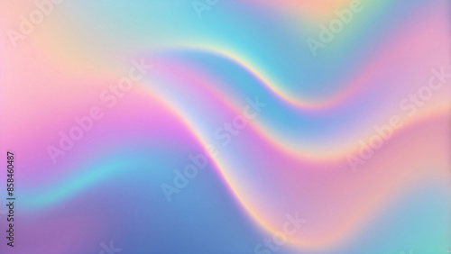 Abstract pastel holographic blurred grainy gradient banner background texture