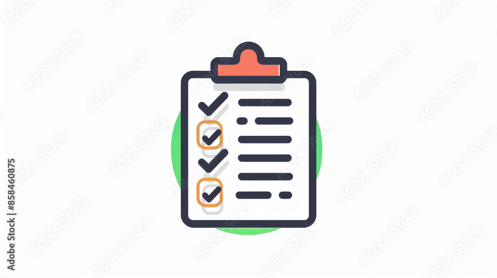 Clipboard icon. Image of a clipboard with a checklist. Modern line style. It can be used for to-do lists, done lists, or exam icons. Clipboard icon. Image of a clipboard with a checklist. Modern line style. It can be used for to-do lists, done lists, or exam icons.