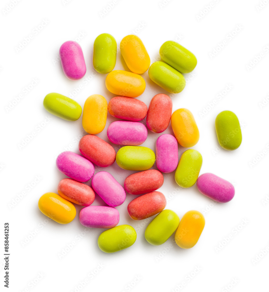 Colorful hard mint Candies Isolated On White Background Colorful hard mint Candies Isolated On White Background