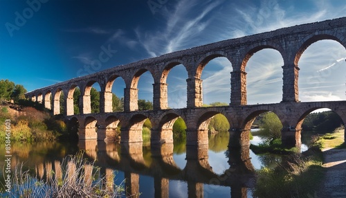 aqueduct of san anton in plasencia province of caceres spain photo