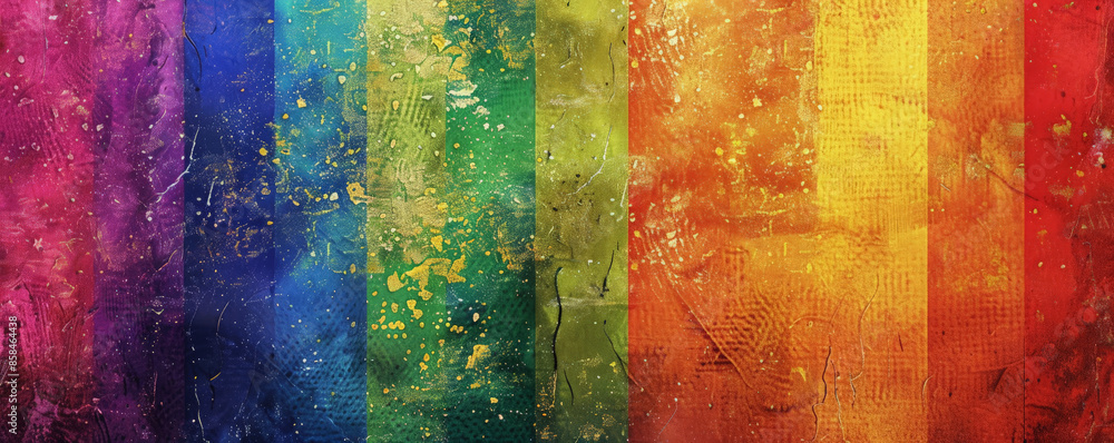 Pride LGBT background with a grunge texture and distressed rainbow stripes, adding a raw and authentic feel Pride LGBT background with a grunge texture and distressed rainbow stripes, adding a raw and authentic feel