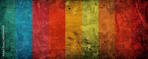 Pride LGBT background with a grunge texture and distressed rainbow stripes, adding a raw and authentic feel