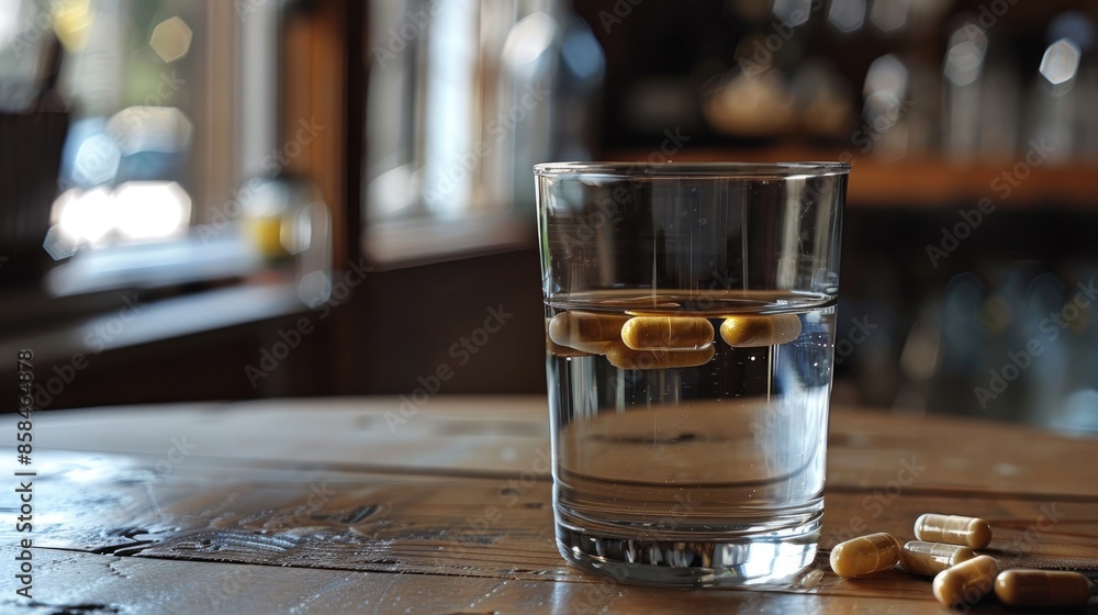 Adding dietary supplements enhances nutrient intake with water and daily pills Adding dietary supplements enhances nutrient intake with water and daily pills