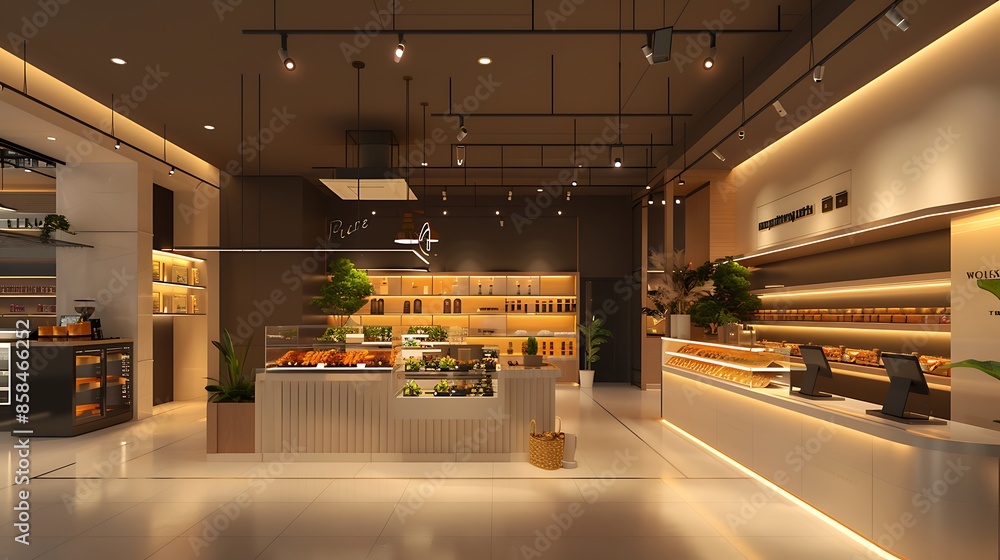modern retail store with dynamic lighting that changes throughout the day modern retail store with dynamic lighting that changes throughout the day