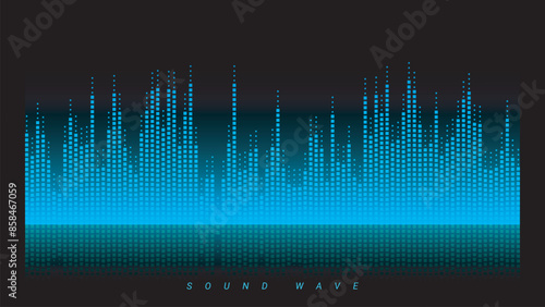 Music sound wave equalizer vector illustration on dark background