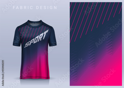 Fabric textile design for Sport t-shirt, Soccer jersey mockup for football club. uniform front view.	