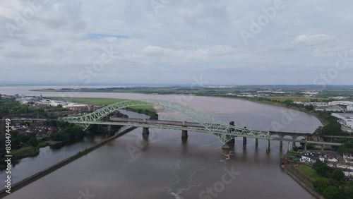 Wallpaper Mural Aerial view of the Silver Jubilee Bridge in Cheshire, England Torontodigital.ca
