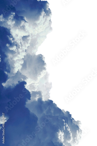 Canvas Print Beautiful blue cumulus clouds on a transparent background. png