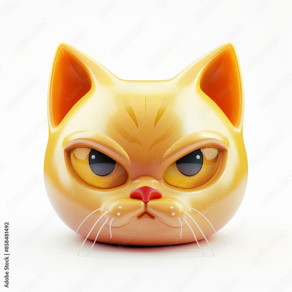 A 3D rendering of a cats head with a fierce expression A 3D rendering of a cats head with a fierce expression