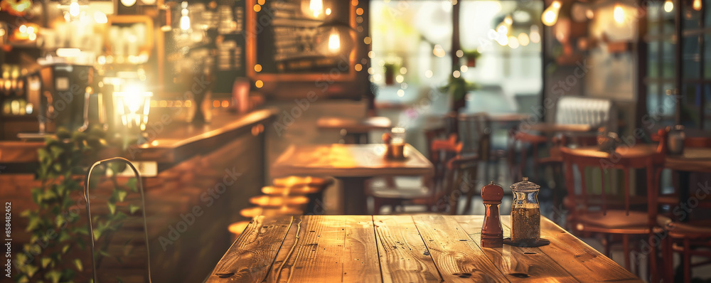 Cozy café background with warm lighting, wooden tables, and textured chalkboard menus. The inviting, charming scene evokes a sense of relaxation and community, perfect for casual themes Cozy café background with warm lighting, wooden tables, and textured chalkboard menus. The inviting, charming scene evokes a sense of relaxation and community, perfect for casual themes