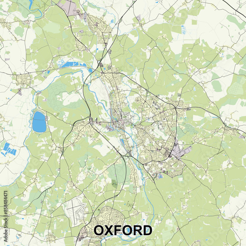 Oxford, United Kingdom map poster art