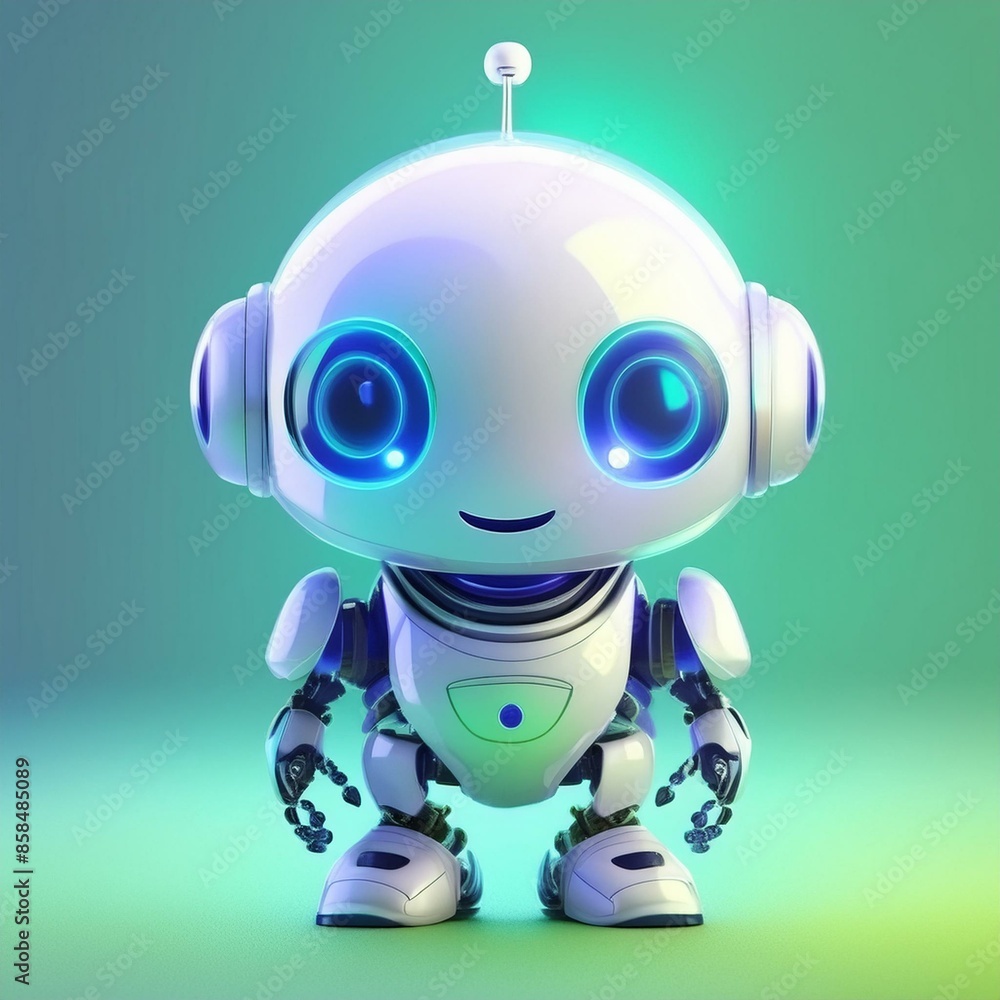 Zukunftsfreund: Süßer und moderner 3D-Roboter vor türkisfarbenem Hintergrund
Zukunftsfreund: Süßer und moderner 3D-Roboter vor türkisfarbenem Hintergrund
