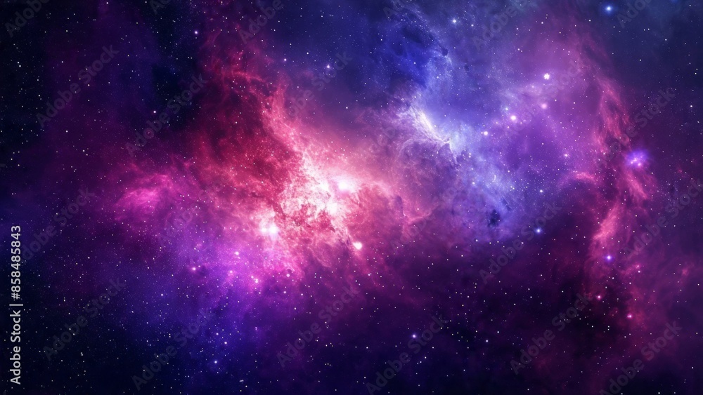 A vibrant depiction of a nebula in space, with cosmic clouds in shades of purple, pink, and blue, and stars scattered throughout. A vibrant depiction of a nebula in space, with cosmic clouds in shades of purple, pink, and blue, and stars scattered throughout.