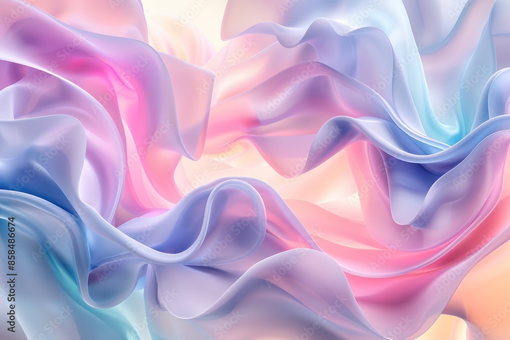 Obraz premium Abstract Background, a 3D abstract background with flowing, organic shapes in soft pastel colors