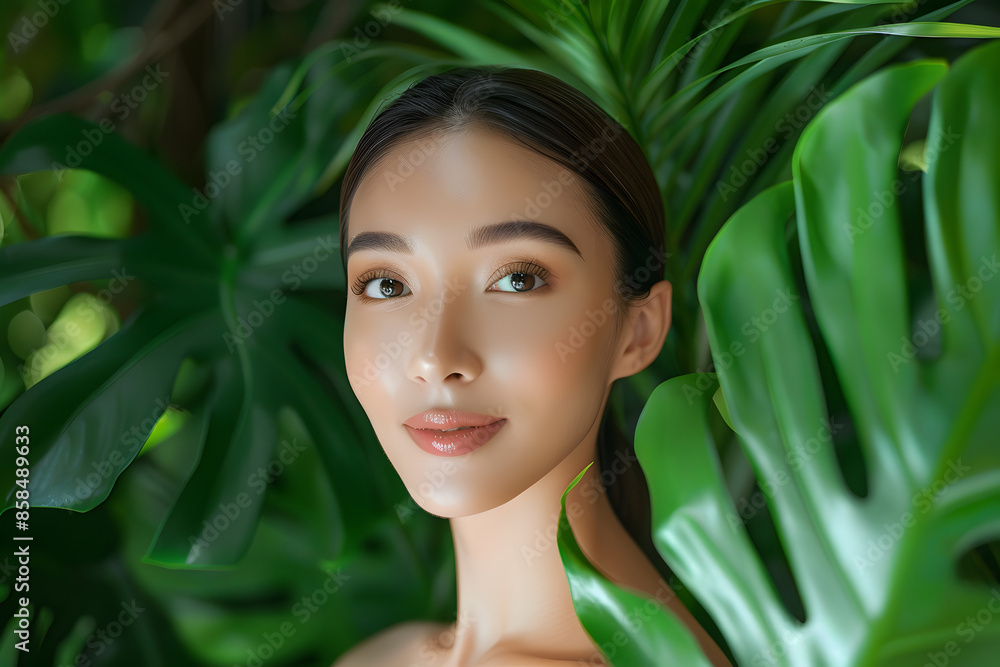 A close-up shot of a woman with beautiful skin for skincare commercial A close-up shot of a woman with beautiful skin for skincare commercial
