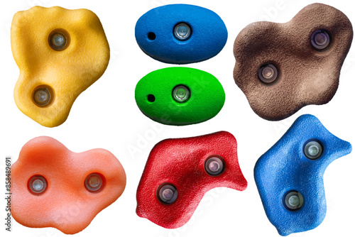 climbing holds set. vector file. isolated. transparent
