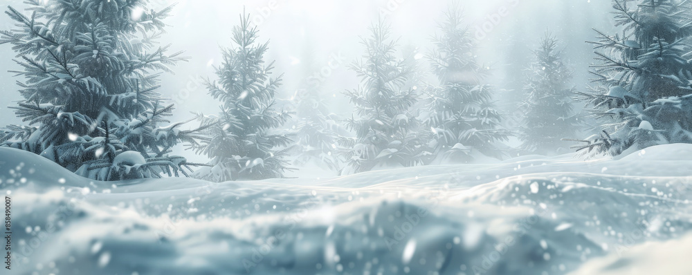 Serene winter wonderland background with snow-covered trees, gentle falling snow, and textured snowdrifts. The peaceful, magical scene creates a calming, pristine atmosphere, perfect for winter themes Serene winter wonderland background with snow-covered trees, gentle falling snow, and textured snowdrifts. The peaceful, magical scene creates a calming, pristine atmosphere, perfect for winter themes