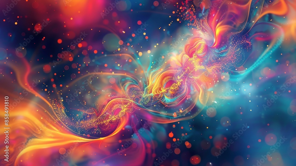 Dynamic abstract with bold colors intricate particles and fluid lines. Amazing wallpaper Dynamic abstract with bold colors intricate particles and fluid lines. Amazing wallpaper